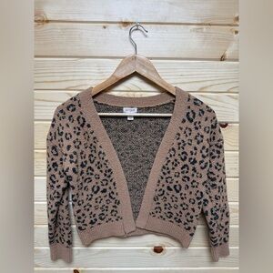 Cat & Jack Leopard Print Cardigan Girls M (7/8)